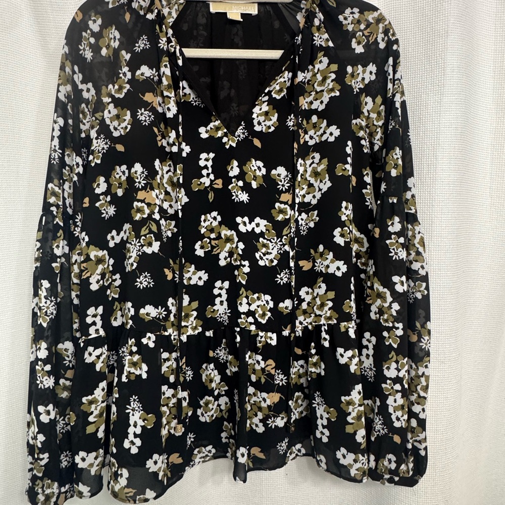 Michael Kors Floral Peasant Blouse